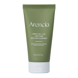 Гель для умывания лица с зеленым чаем Arencia Rice + LHA Pore Control Rice Cake Cleanser 150g